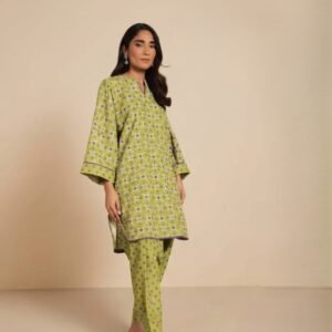 Khaddar Printed 2 Piece Unstitched Dress