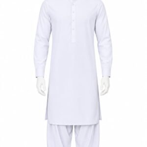 White Wash & Wear Shalwar Kameez For Men